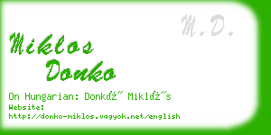 miklos donko business card